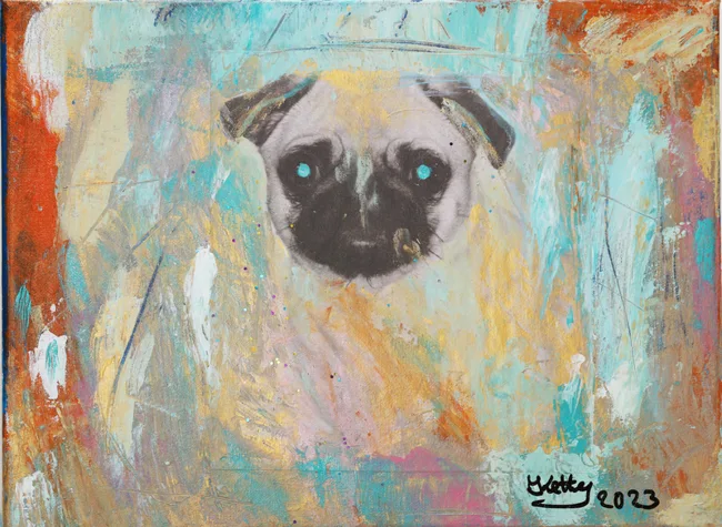 Gemalter Mops
